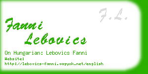 fanni lebovics business card